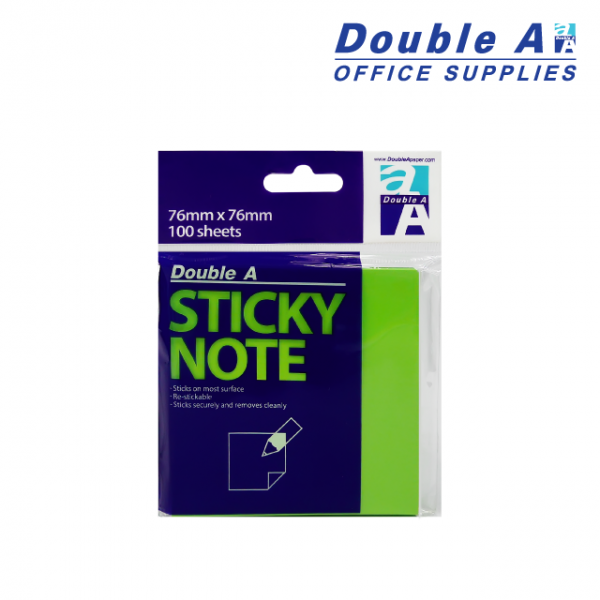 Double A Sticky Note 76mm x 76mm neon Lime