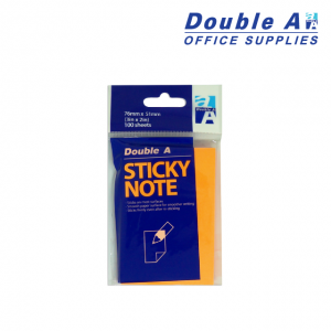 Double A Sticky Note 76mm x 51mm Neon Orange