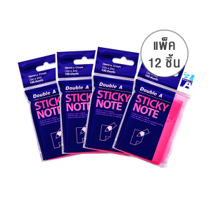 Sticky Note:76mm x 51mm :Pastel Magenta (Pack of 12)