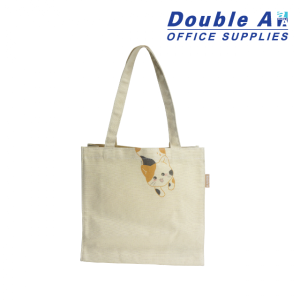 กระเป๋า shopping 30x10.5x30 cm. ลายแมว Kamo