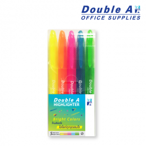 ปากกาเน้นข้อความดั๊บเบิ้ล เอ แพ็ค 5 สีสดใส