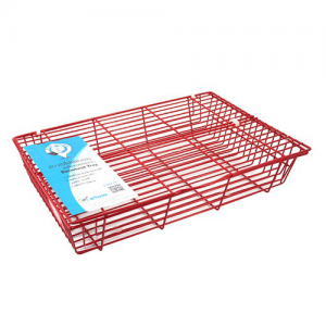 ตะกร้าเคลือบพลาสติกมีฝา โรบิน 400 สีแดง