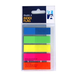 ฟิล์ม อินเด็กซ์ แฟล็กซ์ Double A สีเต็มแถบ 5 สี ขนาด 45x12 mm. สีละ 25 แผ่น