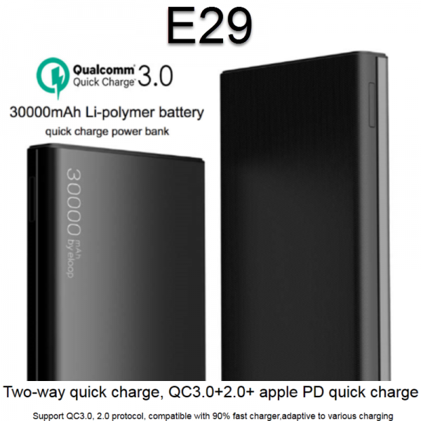 Eloop E29 แบตสำรอง Power Bank 30000 mAh (สีเทา) - Image 4