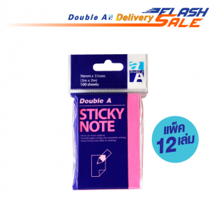 กระดาษโน้ตมีกาวในตัว Sticky Note ขนาด 76x51 mm สีชมพูนีออน แพ็ค 12 เล่ม