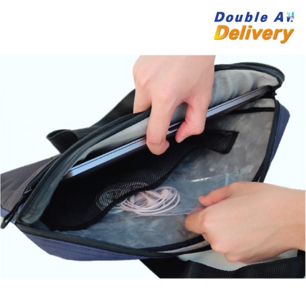 กระเป๋า Laptop ขนาด 40x30x3 ซม. รุ่น Work&Play สีทูโทน ขาว-เทา - Image 2