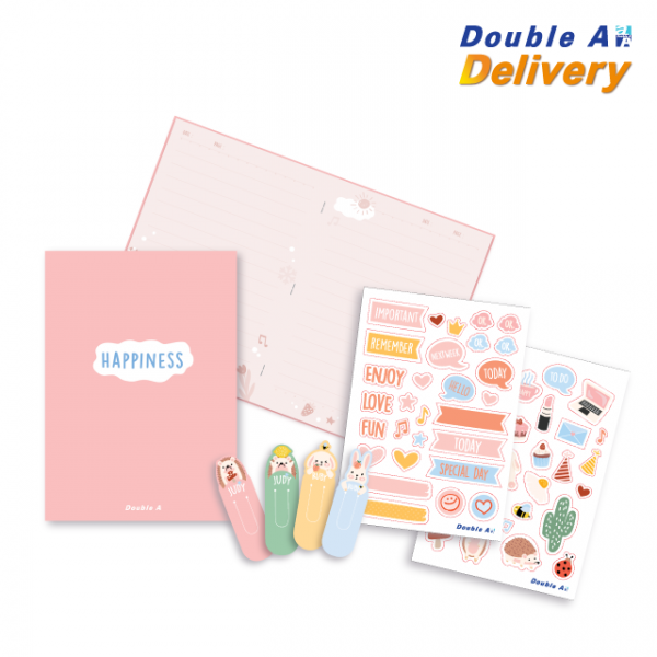 ชุดสมุดมุงหลังคา DIY ขนาด A6 : Happiness ซื้อ 3 แถม 1 ฟรี (คละ 4 สี) - Image 2