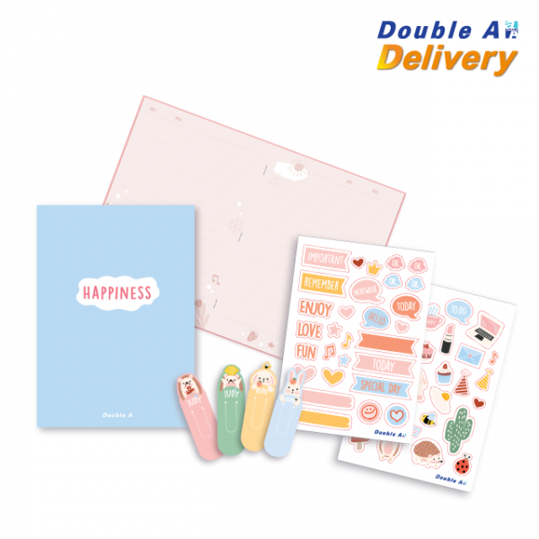 ชุดสมุดมุงหลังคา DIY ขนาด A6 : Happiness ซื้อ 3 แถม 1 ฟรี (คละ 4 สี) - Image 3