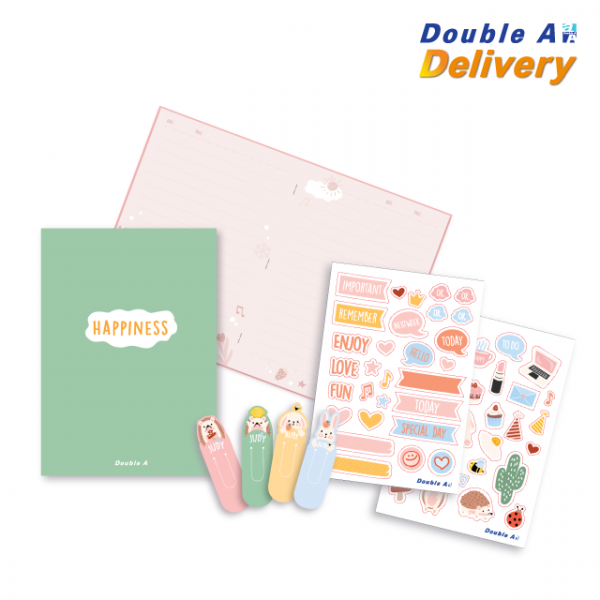 ชุดสมุดมุงหลังคา DIY ขนาด A6 : Happiness ซื้อ 3 แถม 1 ฟรี (คละ 4 สี) - Image 4
