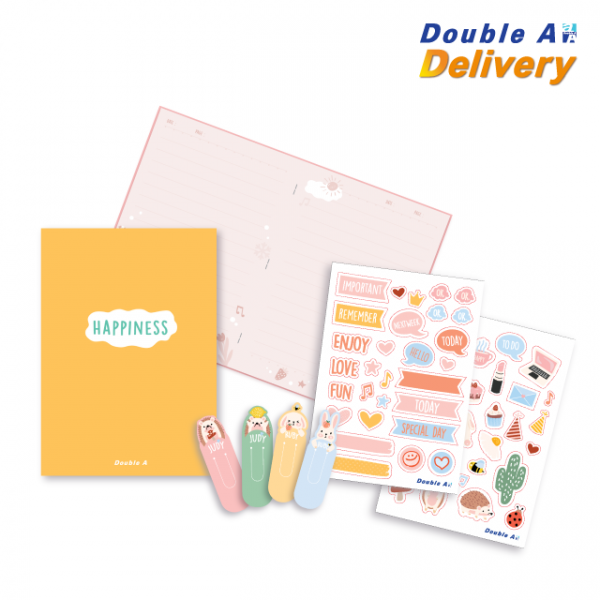 ชุดสมุดมุงหลังคา DIY ขนาด A6 : Happiness ซื้อ 3 แถม 1 ฟรี (คละ 4 สี) - Image 5