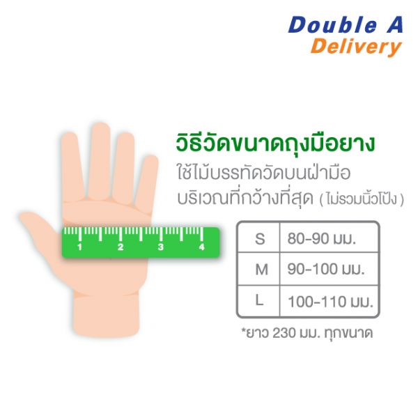 ถุงมือยาง ไม่มีแป้ง ขนาด S บรรจุ 100 ชิ้นต่อกล่อง - Image 2