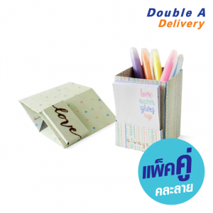 กล่อง Pop Box พร้อมกระดาษโน้ต 60x90 mm. 32 แผ่น ลาย Embro แพ็คคู่ (คละลาย)