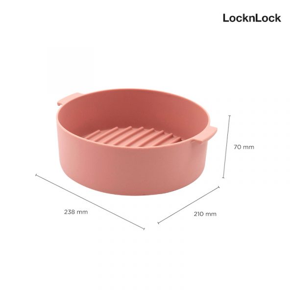LocknLock ซิลิโคนบรรจุอาหารสำหรับหม้อทอดไร้น้ำมัน Silicone Basket 5 L. รุ่น CKB002 สีชมพู - Image 3