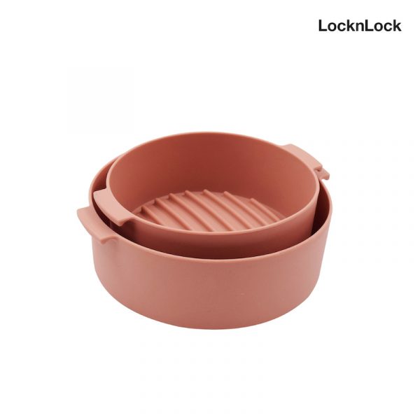 LocknLock ซิลิโคนบรรจุอาหารสำหรับหม้อทอดไร้น้ำมัน Silicone Basket 5 L. รุ่น CKB002 สีชมพู - Image 4
