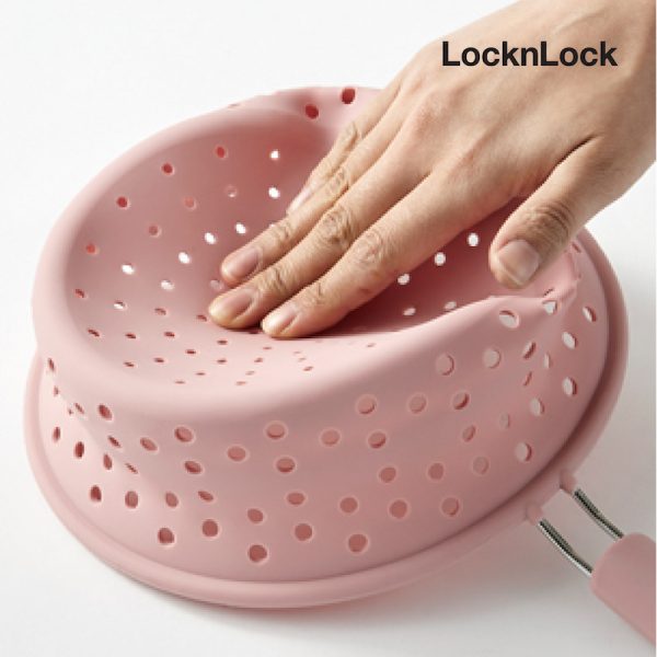 LocknLock กระชอนซิลิโคนเอนกประสงค์ Foldable Food Container รุ่น CKT203 สีชมพู - Image 3
