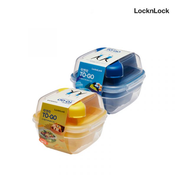 LocknLock กล่องใส่อาหารแบบแบ่งช่อง To-Go Container ความจุ 950 ml. รุ่น HSM8440TL สีน้ำเงิน - Image 2