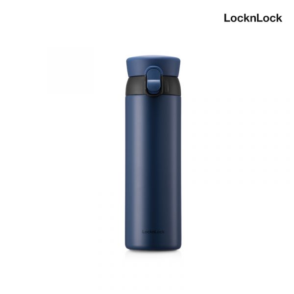LocknLock ขวดน้ำเก็บความร้อน-เย็น Wanna Be One Touch Tumbler ความจุ 450ml รุ่น LHC3240 สีน้ำเงิน
