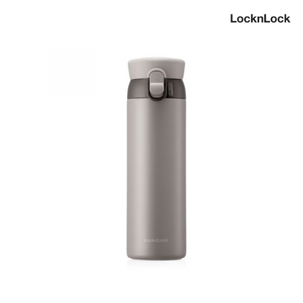 LocknLock ขวดน้ำเก็บความร้อน-เย็น Wanna Be One Touch Tumbler ความจุ 450ml รุ่น LHC3240 สีเทา