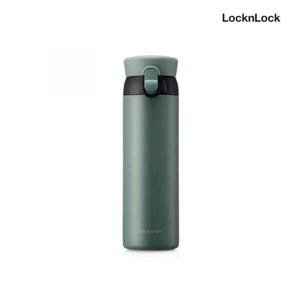 LocknLock ขวดน้ำเก็บความร้อน-เย็น Wanna Be One Touch Tumbler ความจุ 450ml รุ่น LHC3240 สีเขียว