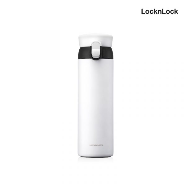 LocknLock ขวดน้ำเก็บความร้อน-เย็น Wanna Be One Touch Tumbler ความจุ 450ml รุ่น LHC3240 สีขาว