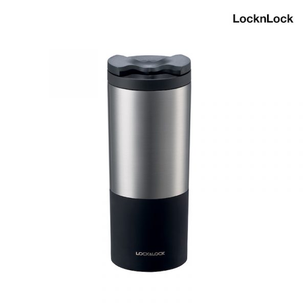 LocknLock แก้วเก็บความร้อน - เย็น Lip Tumbler สี Two Tone ความจุ 450 ml. รุ่น LHC4164 สีเงิน