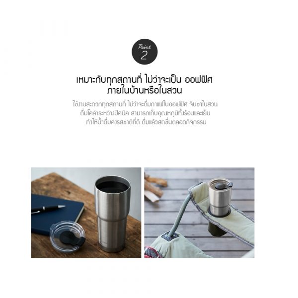 LocknLock แก้วเก็บความร้อน-เย็น swing tumbler 350ml รุ่น LHC4179 สีดำแมต - Image 4