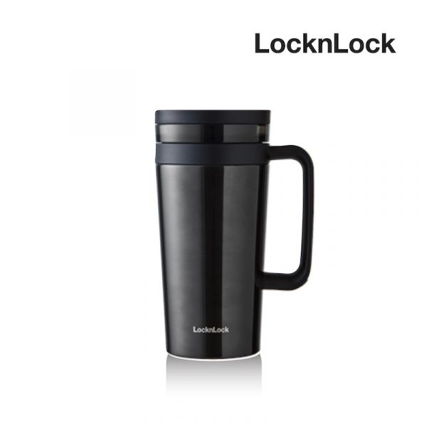 LocknLock New Coffee Filter Mug แก้วเก็บร้อน-เย็น ขนาด 580ml รุ่น LHC4197 สีดำ