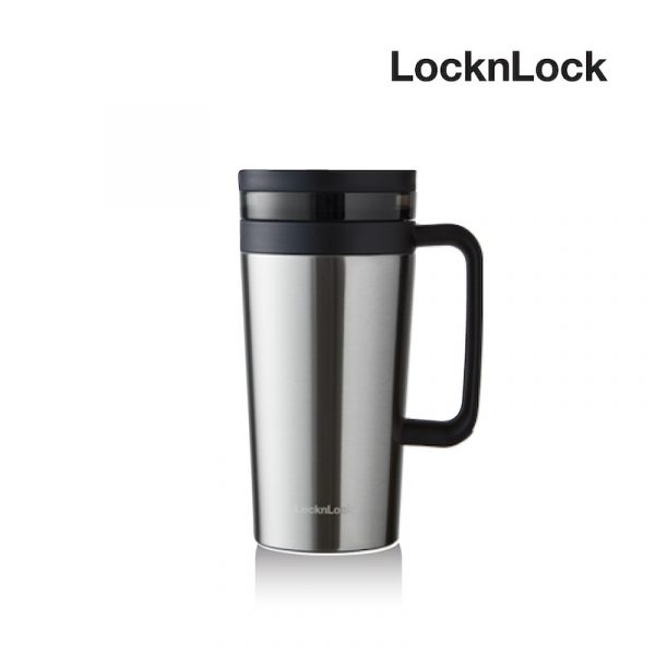 LocknLock New Coffee Filter Mug แก้วเก็บร้อน-เย็น ขนาด 580ml รุ่น LHC4197 สีเงิน