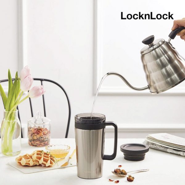 LocknLock New Coffee Filter Mug แก้วเก็บร้อน-เย็น ขนาด 580ml รุ่น LHC4197 สีเงิน - Image 6