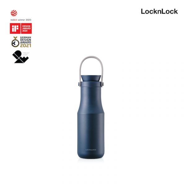 LocknLock กระบอกน้ำเมโทรสองชั้น ความจุ 470ml รุ่น LHC4202 สีดำ
