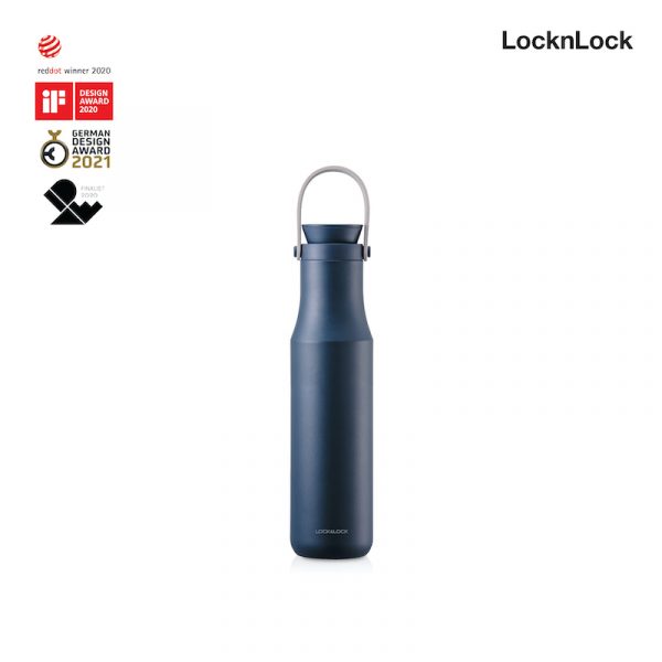 LocknLock กระบอกน้ำเมโทรสองชั้น ความจุ 710ml รุ่น LHC4203 สีน้ำเงิน