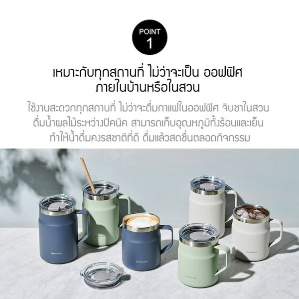 LocknLock แก้วน้ำเก็บอุณหภูมิ Metro Mug ความจุ 475 ml. รุ่น สีขาว - Image 3