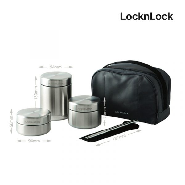LocknLock ชุดกล่องใส่อาหารกลางวัน Thermal Lunch Box Set 4 ชิ้น รุ่น LHC8016S01 - Image 2