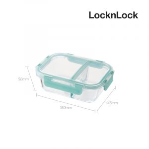 LocknLock กล่องแก้วถนอมอาหารแบบมีช่อง Glass Food Container 600 ml. รุ่น LLG456