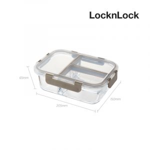 LocknLock กล่องแก้วถนอมอาหารแบบมีช่อง Glass Food Container 1040 ml. รุ่น LLG458