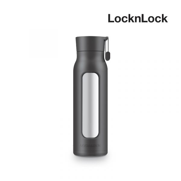 LocknLock กระบอกน้ำแก้วโบโรซิลิเกต Name Glass Water Bottle ความจุ 350 ml. รุ่น LLG651 สีดำ
