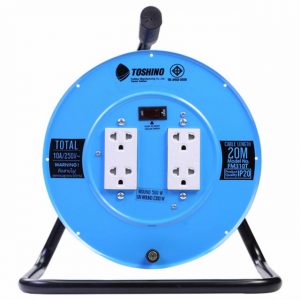 Toshino ล้อเก็บสายไฟสาย รุ่นFM310T-20 VCT 3x1.0 ยาว 20 ม. สีฟ้า