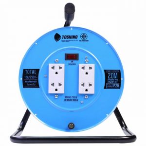 Toshino ล้อเก็บสายไฟสาย FM315T-20 VCT 3x1.5 ยาว 20 ม. สีฟ้า
