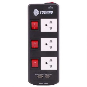 Toshino รางปลั๊ก 3ช่อง USB2 ช่อง TIS315USB 5M