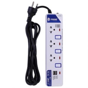Toshino รางปลั๊กไฟ 3 ช่อง 3 สวิตซ์ 2 USB ยาว 3 ม. ET-913USB