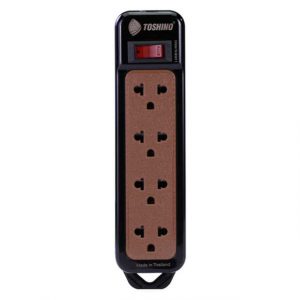 Toshino รางปลั๊กไฟ4 ช่อง 1 สวิตซ์ 3 เมตร สีดำ รุ่น N1-375-3M(BK)