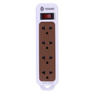 Toshino รางปลั๊กไฟ4 ช่อง 1 สวิตซ์ 3 เมตร สีขาว รุ่น N1-375-3M(WH)