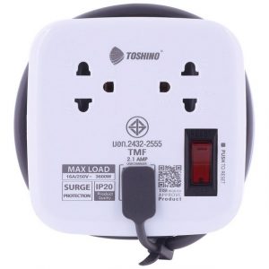Toshino รางปลั๊กไฟ 2 ช่อง 1สวิตซ์ 2 USB ยาว 1.1 เมตร