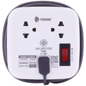 Toshino รางปลั๊กไฟ 2 ช่อง 1สวิตซ์ 2 USB ยาว 1.8 เมตร รุ่น XP-1.8M