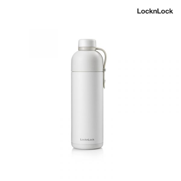 LocknLock ขวดน้ำเก็บความร้อน-เย็น Belt Bottle ความจุ 490ml รุ่น LHC4267IVY สีขาวงาช้าง