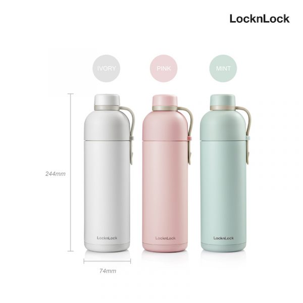 LocknLock ขวดน้ำเก็บความร้อน-เย็น Belt Bottle ความจุ 490ml รุ่น LHC4267MIT สีเขียวมิ้นท์ - Image 3