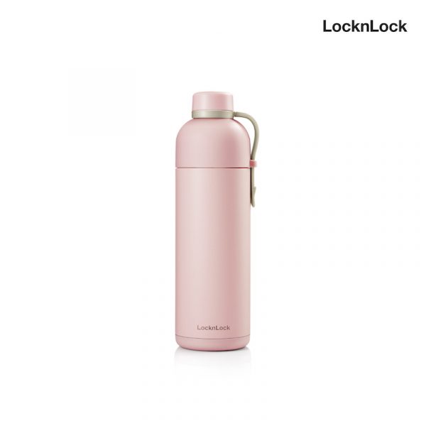 LocknLock ขวดน้ำเก็บความร้อน-เย็น Belt Bottle ความจุ 490ml รุ่น LHC4267MIT สีชมพู