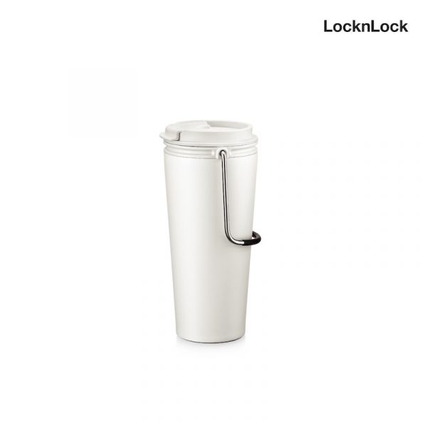 LocknLock แก้วน้ำเก็บอุณหภูมิ Bucket Tumbler (Flip) ความจุ 540 ml. รุ่น LHC4269WHT สีขาว