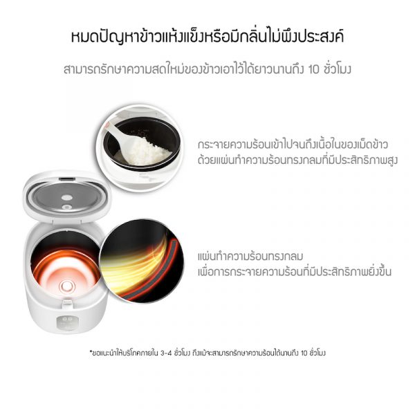 Jenniferoom หม้อหุงข้าว Macaron Rice Cooker Plus ขนาด 1.2 ลิตร รุ่น JRTH-R2012OV สีเขียวมะกอก - Image 8