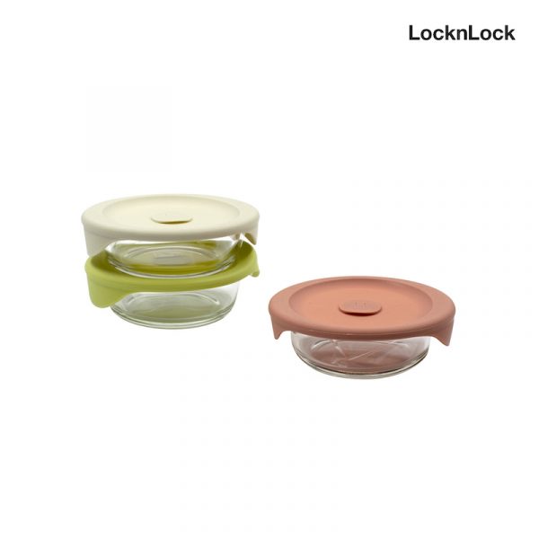 LocknLock ชุดกล่องแก้วใส่อาหาร เซต 3 ชิ้น Meal Container ขนาด 355 ml. รุ่น LLG503S3PGI